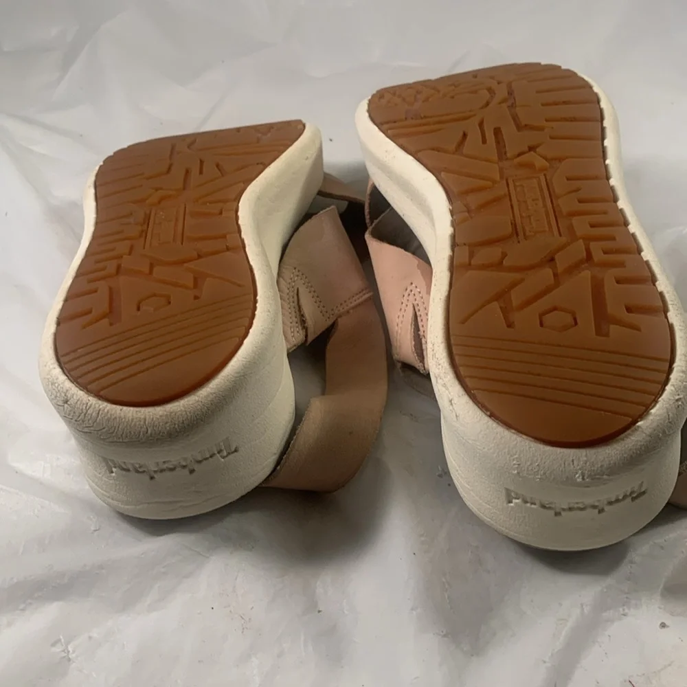 Timberland Women’s Wind Slingback Hazelnut Beige Leather Platform Sandals